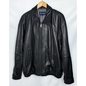Men’s J.Park Collection 100% Leather Jacket XL Bomber Motorcycle Biker Classic
